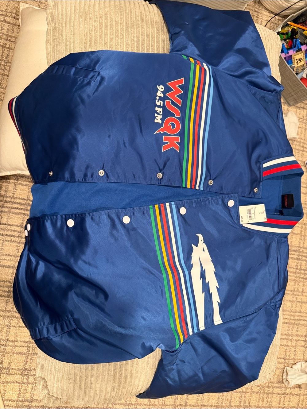WSQK 94.5 FM Stranger Things Windbreaker Blue Satin